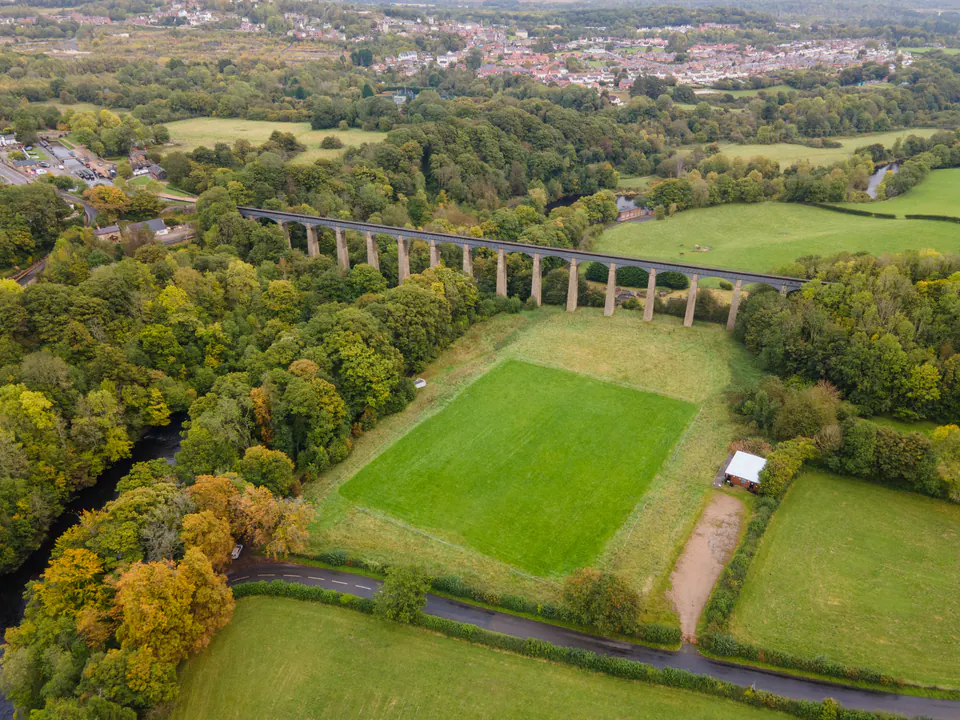 Pontcysyllte Aqueduct carrying the Llangollen Canal across the Dee Valley